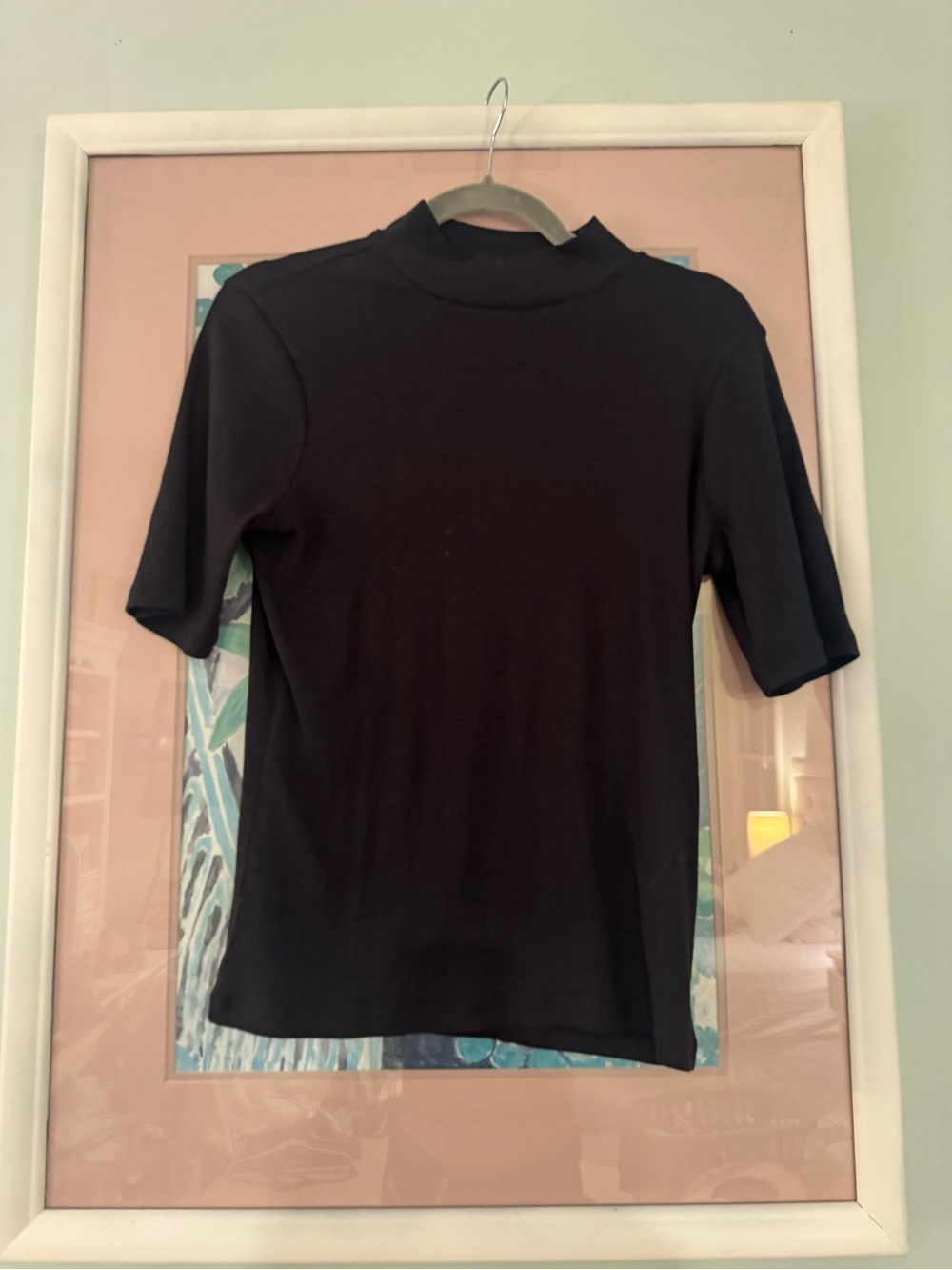 Madewell Black Short-Sleeve Mock Neck Top